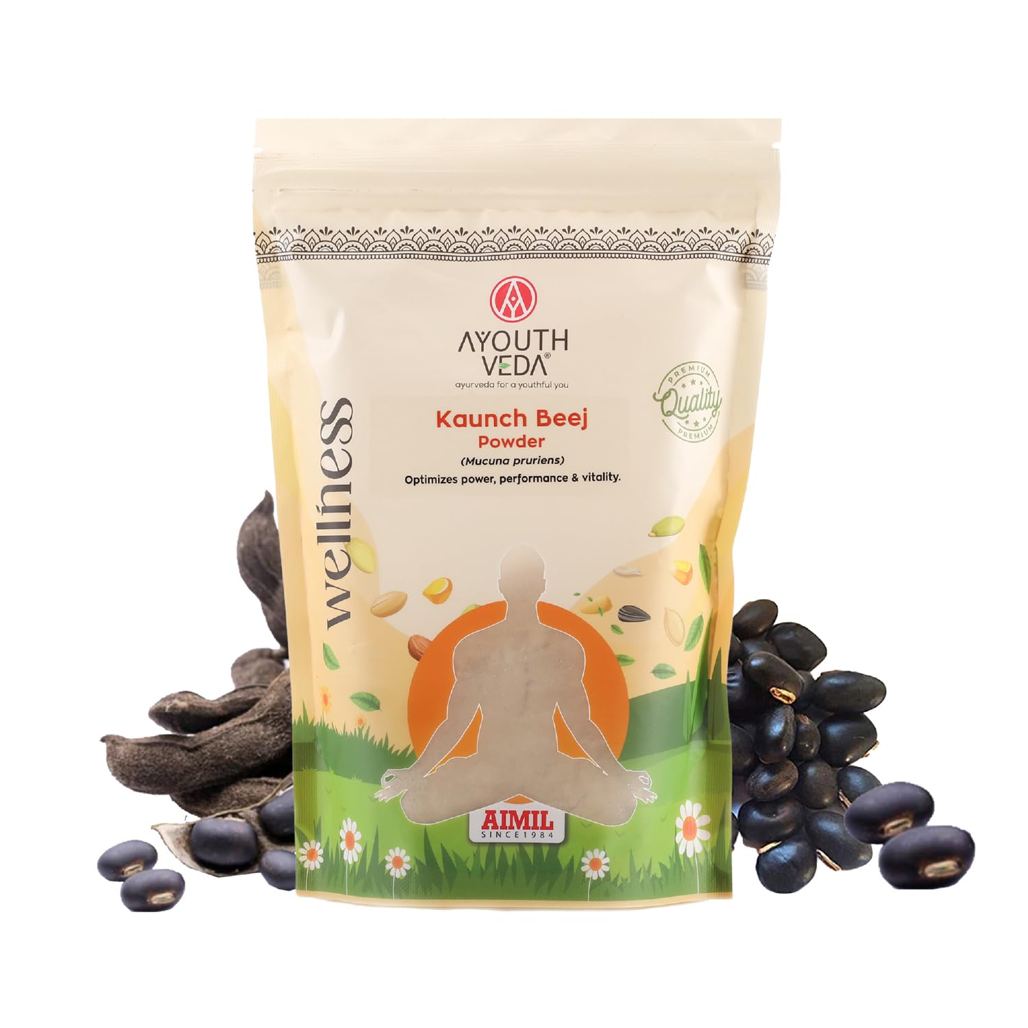Ayouthveda Kaunch Beej Powder - 100% Ayurvedic Herb for Power, Performance & Vitality - Net Qty: 200g