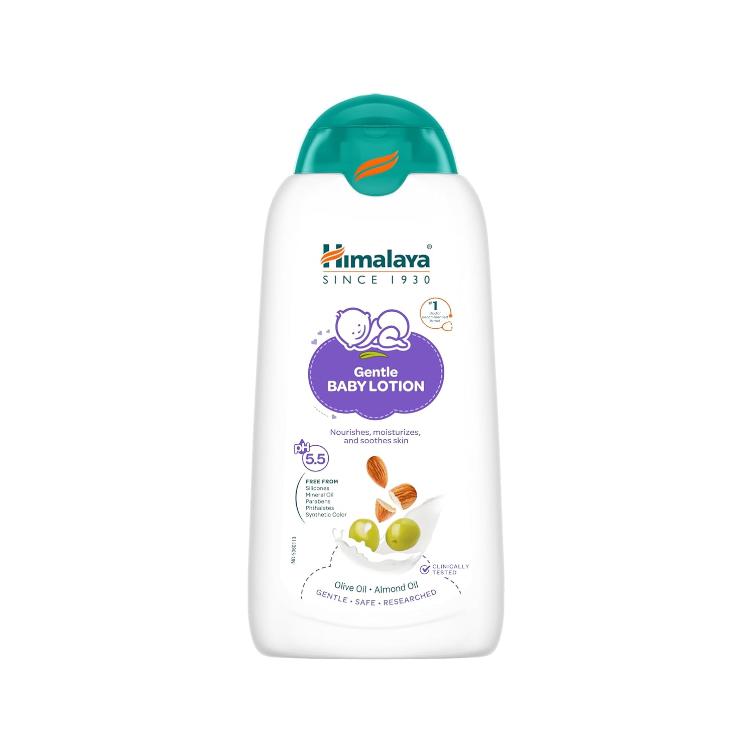 Himalaya Gentle Baby Lotion 100ml with Almond Oil, Olive Oil & Giloy | pH 5.5 | No. 1 Doctor Recommended Baby Lotion | Hypoallergenic | Nourishing Baby Moisturizer for All Skin Types
