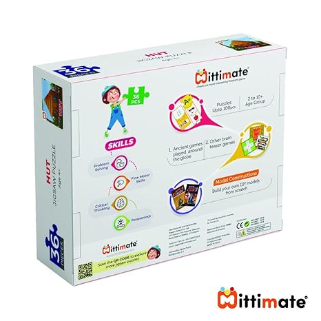 Mittimate Hut Jigsaw Puzzle Game for Kids Age 4 to 6 Old 36 Pieces Puzzle Toy
