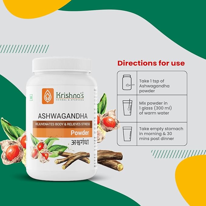 Krishna's Herbal & Ayurveda Ashwagandha Powder - 100 gms