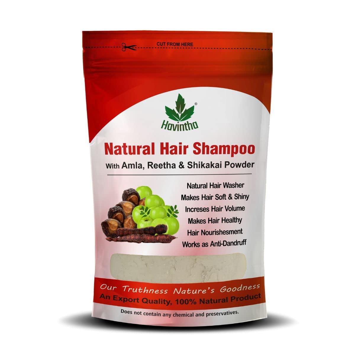 Havintha Natural Shampoo Hair Wash Powder - Each 227 grams (Combo Pack of 4)