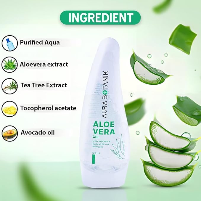 Aura Botanik Pure Aloe Vera Gel With Vitamin E - 120 ml