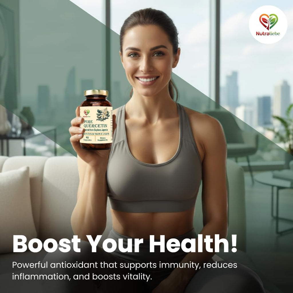 Nutraliebe Ultra-Pure Quercetin 500mg – Ultimate Immune & Shield-90 Caps | [ MAX ABSORPTION ] High Bioavailability Formula