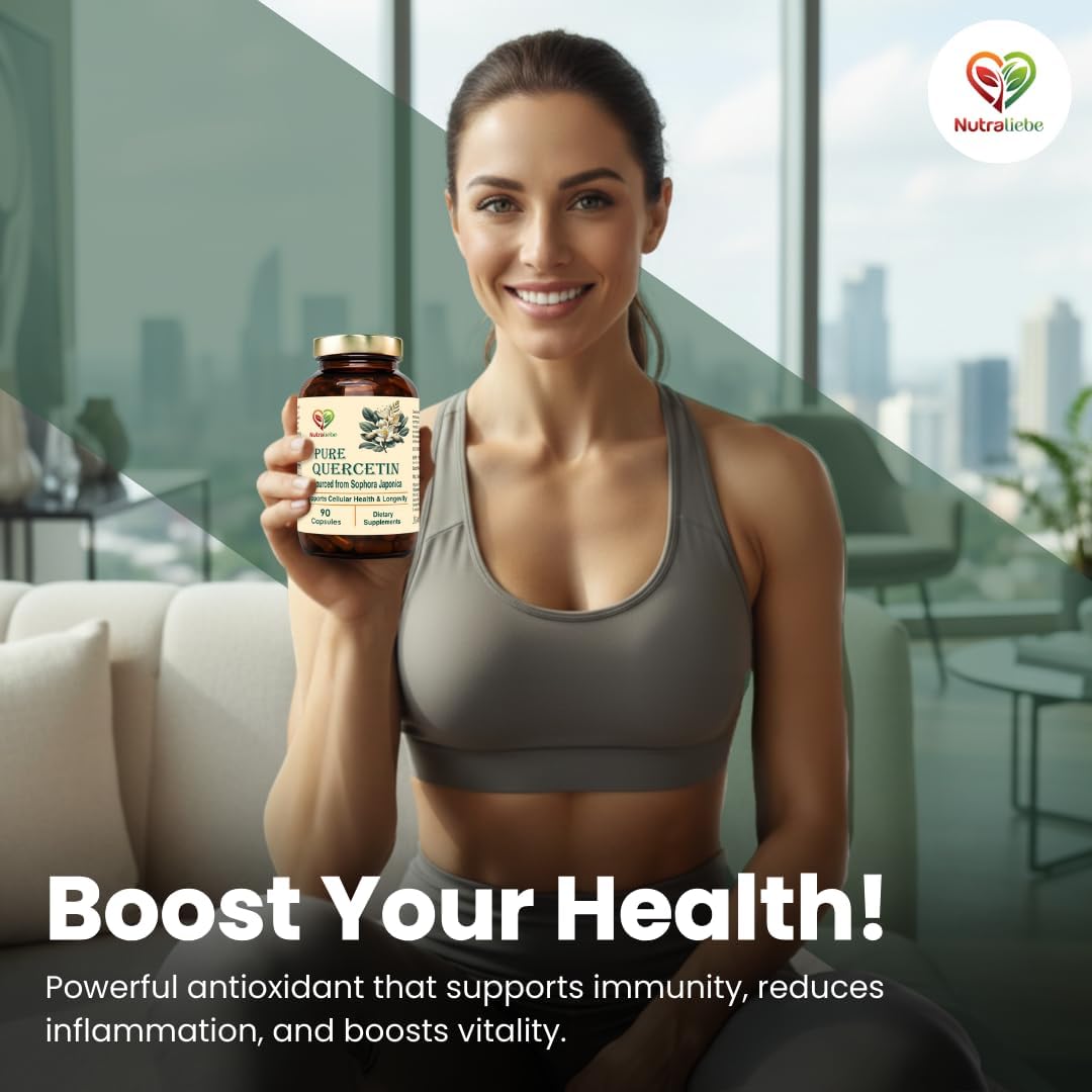 Nutraliebe Ultra-Pure Quercetin 500mg – Ultimate Immune & Shield-90 Caps | [ MAX ABSORPTION ] High Bioavailability Formula