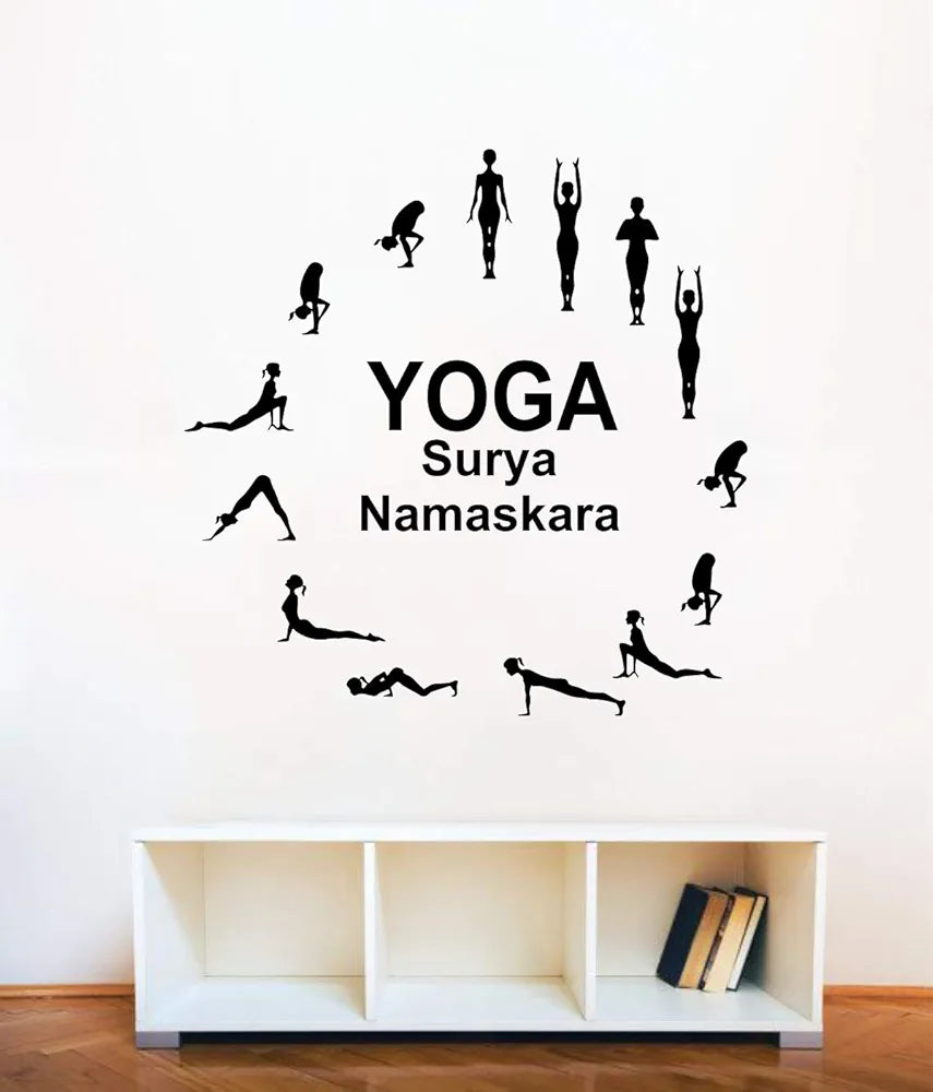 Decal O Decal Surya Namaskara -Yoga Vinyl Wall Stickers-Self-Adhesive