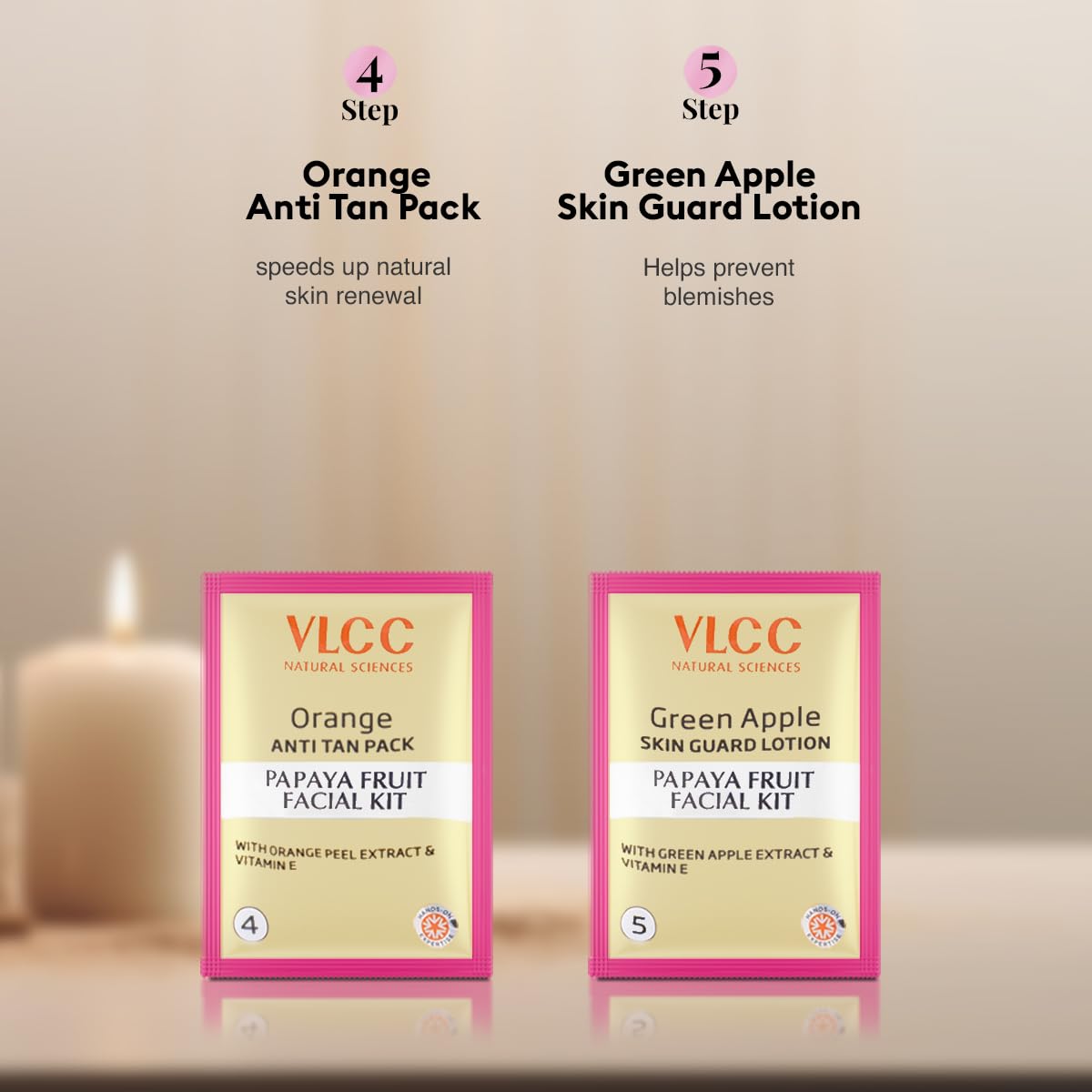 VLCC Salon Series Fruit Facial Kit - ( 6 Facials ) - 300g | At Home Fruit Facial | Tightens Skin, Lightens Dark Spots & Brightens Skin Tone | Papaya, Cucumber, Peach, Orange & Green Apple.