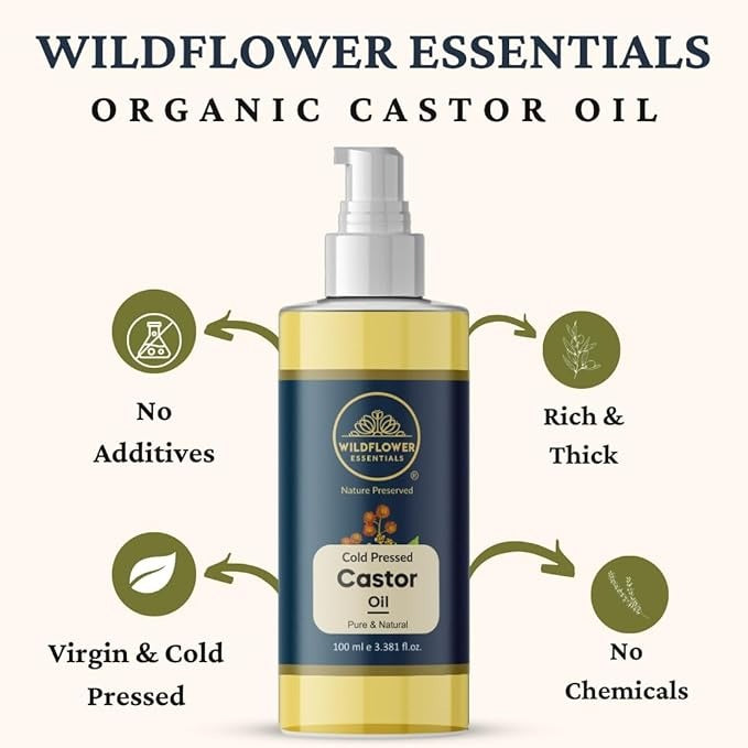 Wildflower Essentials Castor Oil (Arandi Oil) Cold Pressed - 100 ml