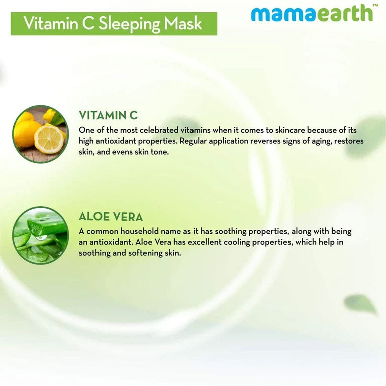 Mamaearth Vitamin C Sleeping Mask with Aloe Vera for Skin Illumination- 100 gm