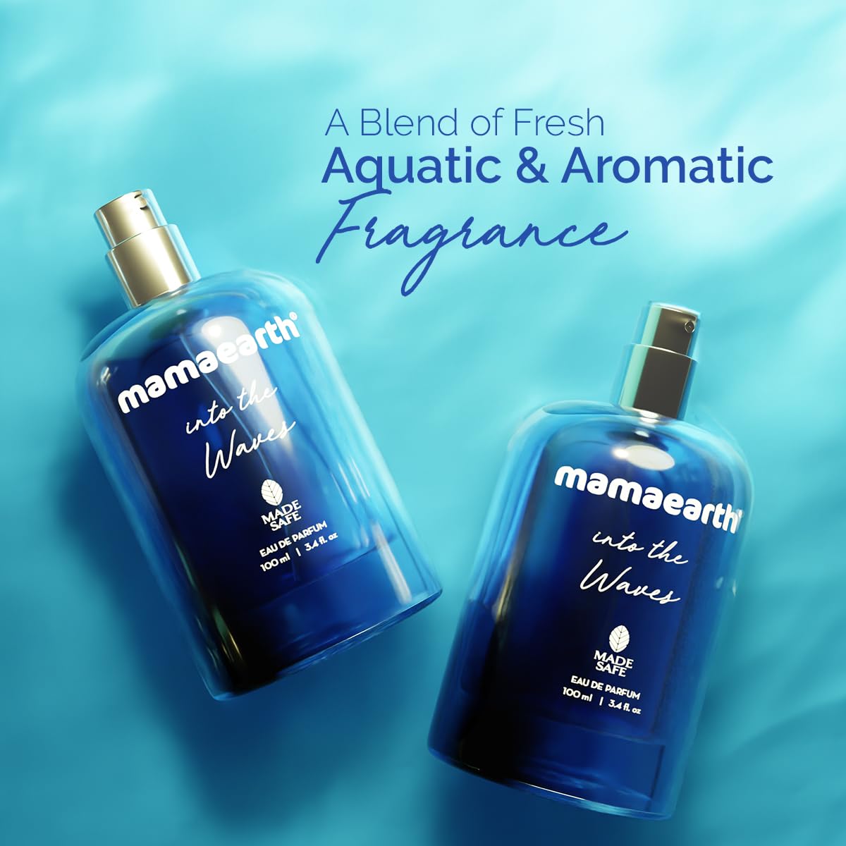 Mamaearth Into The Waves Liquid Eau De Parfum For Men-100 Ml|Made Safe Approved|Premium&Long-Lasting Fragrance|Blend Of Exotic Ingredients|Perfume With Bergamot,Aquatic&Musk Notes|Fresh Scent For Men