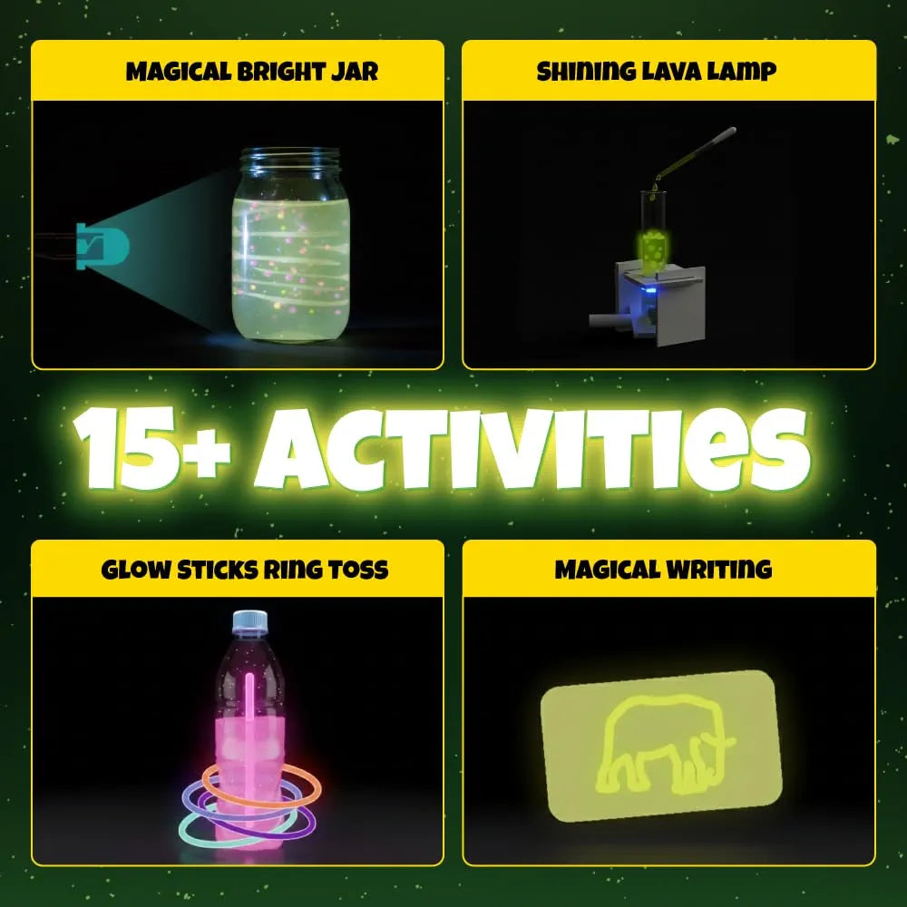 PW Glow in The Dark Science Kit for Kids, 15+ Amazing Science Experiments, STEM Learning for 8-12 Years Old, Birthday Gift for Boys & Girls