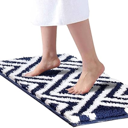 Roseate Egyptian Soft Microfibre Solid Bath Mat Bedroom Kitchen Floor Mat Blue Colour