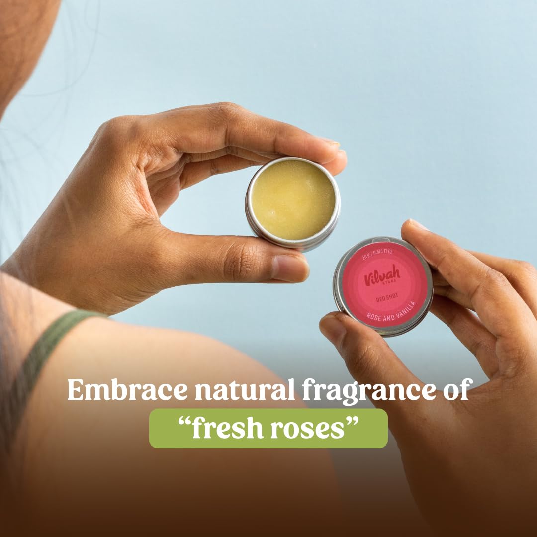 Vilvah Store Rose and Vanilla Deo Shot - 20 gms