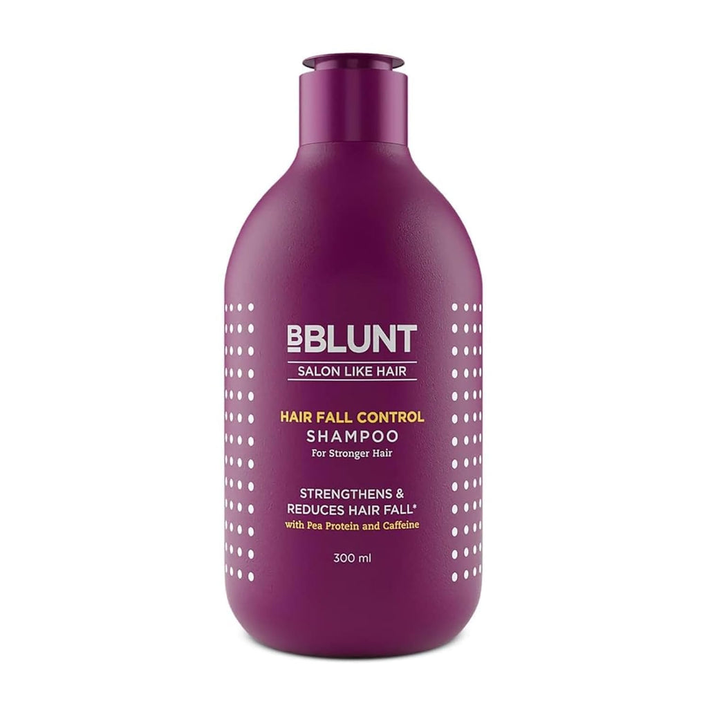 Bblunt Hair Fall Control Shampoo with Pea Protein & Caffeine for Stronger Hair | Reduces Up to 93% Hair Fall | Adds Shine | 300 ml