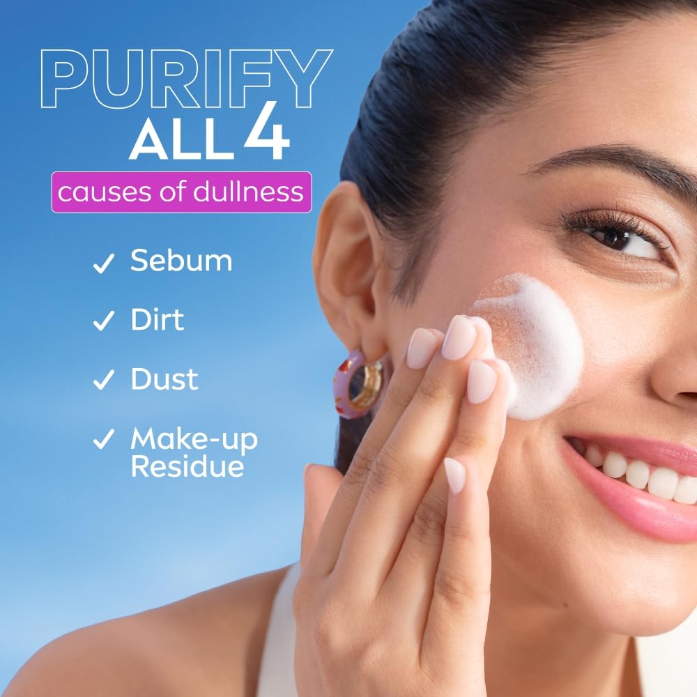 NIVEA Luminous Even Glow Bubble Cleansing Foam Face Wash | For Glowing Skin, Skin Brightening & Refined Pores | Pearl Rucinol + 6 Acid Complex | Makeup Remover | Daily Face Cleanser | 100ml