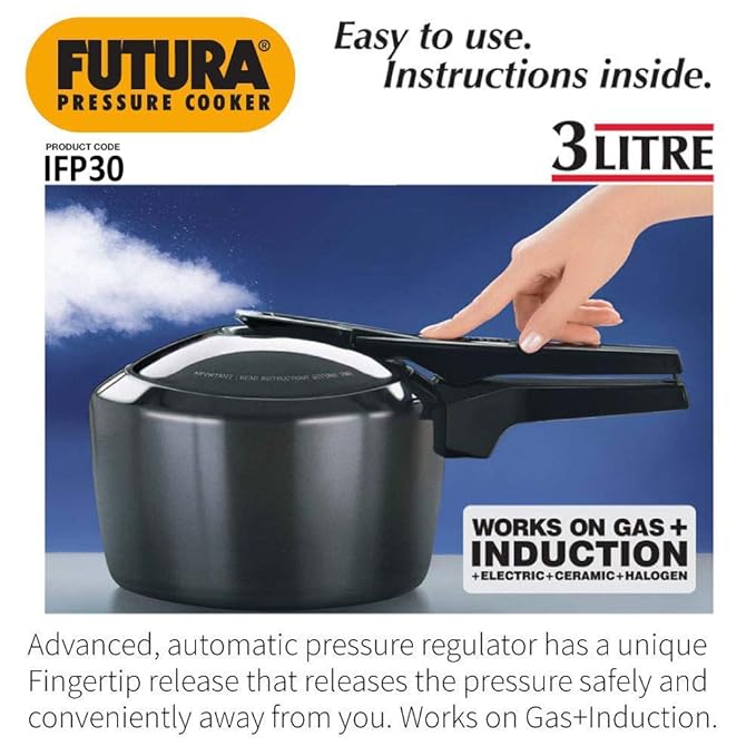 Hawkins Futura 3 Litre Pressure Cooker Hard Anodised Inner Lid Pressure Cooker