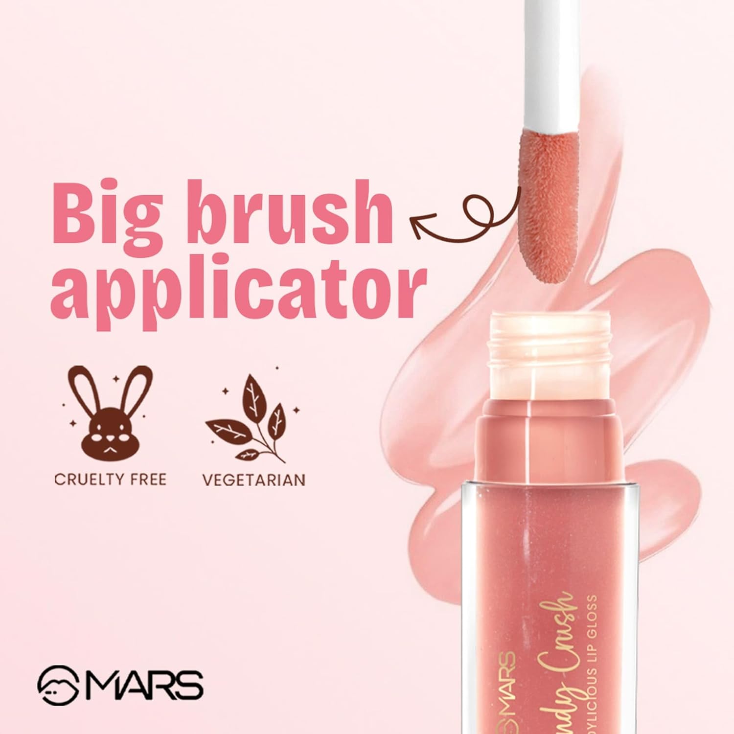 MARS Candylicious Sheer Lip Gloss for Women | Hydrating & High Shine | Lightweight | Non-Sticky | Enriched with Vitamin-E, Hyaluronic Acid & Avocado Ester (4.0ml) (07-FRUITY FUSION)