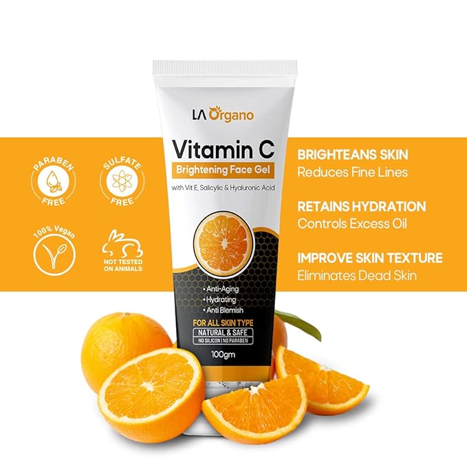 La Organo Vitamin C Brightening Face Gel - 100 Gms | Pack of 3