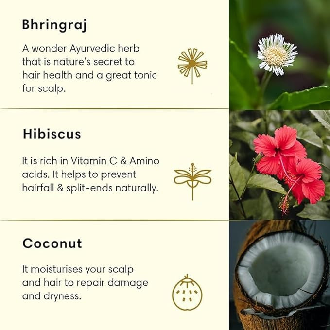 The Earth Collective Coconut Oil Plus With Bhringraj and Hibiscus Promotes Scalp Health Supports Hair Growth - 200 ml