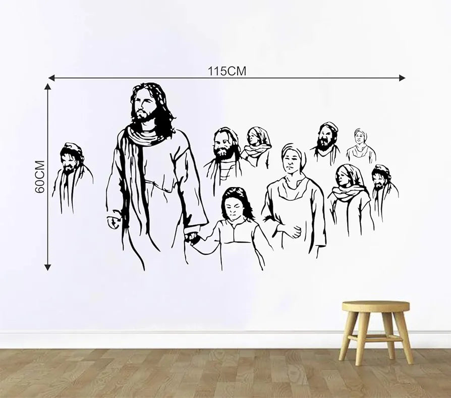 Decal O Decal Vinyl Jesus Christ with People Wall Stickers