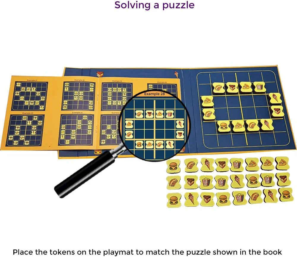 Pelikas Toyz Sudoku Mind Games Children, Puzzles Travel Toys for Kids 7 to 12 Years Old, Gift for Boys Girls, Magnalogix Sudoku -Fast Food - 6 x 6