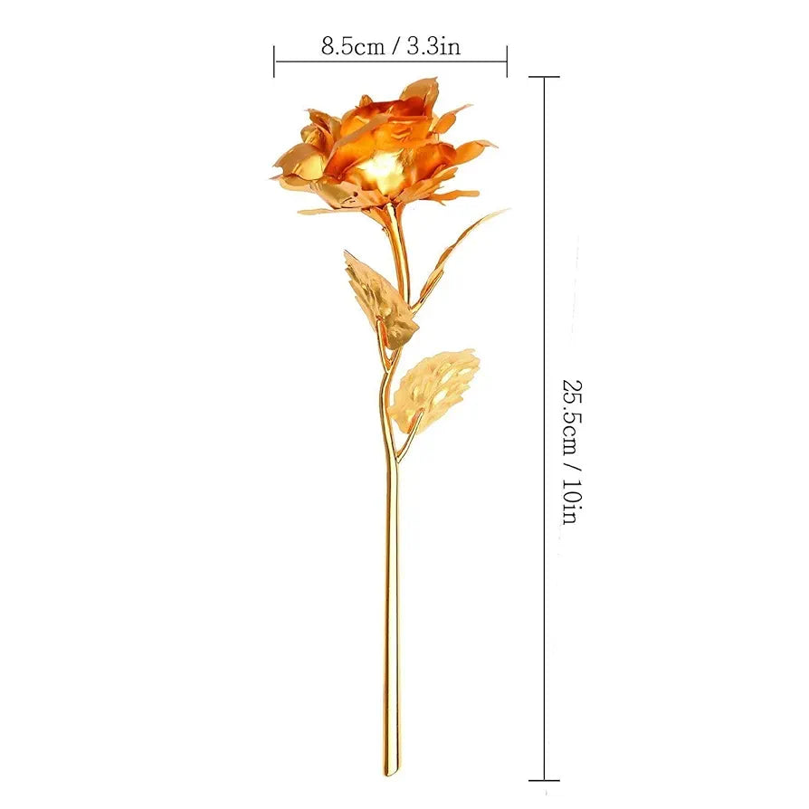 Certified Gold Plated Rose Gift Box golden
