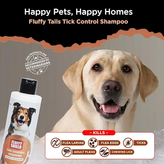 FluffyShield Tick Control Shampoo for Dogs & Cats | 250 Ml