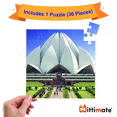 Mittimate Lotus Temple Jigsaw Puzzle Game for Kids Age 4 to 6 Old 36 Pieces Puzzle Toy Birthday Gift for Children