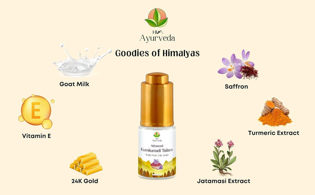 HIM Ayurveda 24K Gold Kumkumadi Tailam - 12 ml
