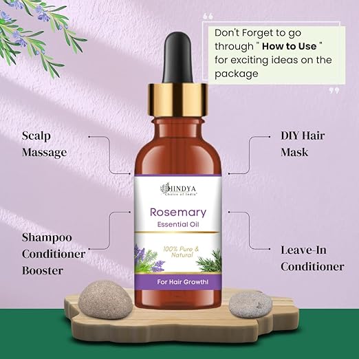 Hindya Ayurvedic Luxury Rosemary Essential Oil For Hair Growth - 15 ml