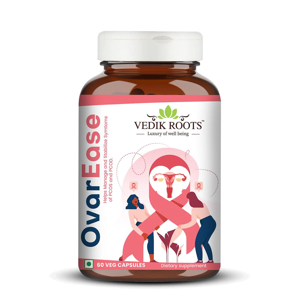 OvarEase | Ayurvedic Herbal Capsules | Traditionally Used to Support Hormonal Balance & Irregular Period | 60 Veg Capsules (Pack Of 1)