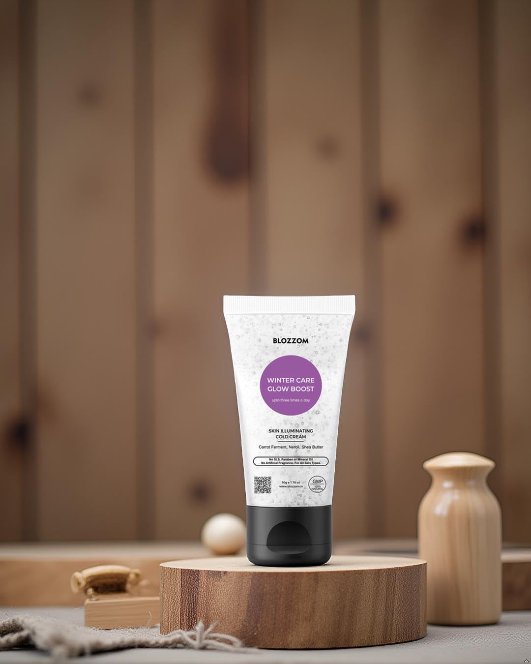 Blozzom Moisturizing Cold Cream for Glow Boost 50g â€“ With Shea Butter & Neroli, Brightens Skin, Removes Blemishes, Non-Greasy, Quick Absorbing Suitable for All Skin Types