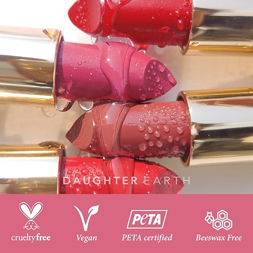 Daughter Atomic Red 100% Vegan Natural Lipstick, Pigmented Lightweight Lip Color - 4 Gms
