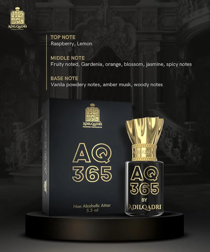 Adilqadri Aq 365 Attar for Men & Women with Citrus, Jasmine & Amber Long Lasting, Fresh air Fragrance