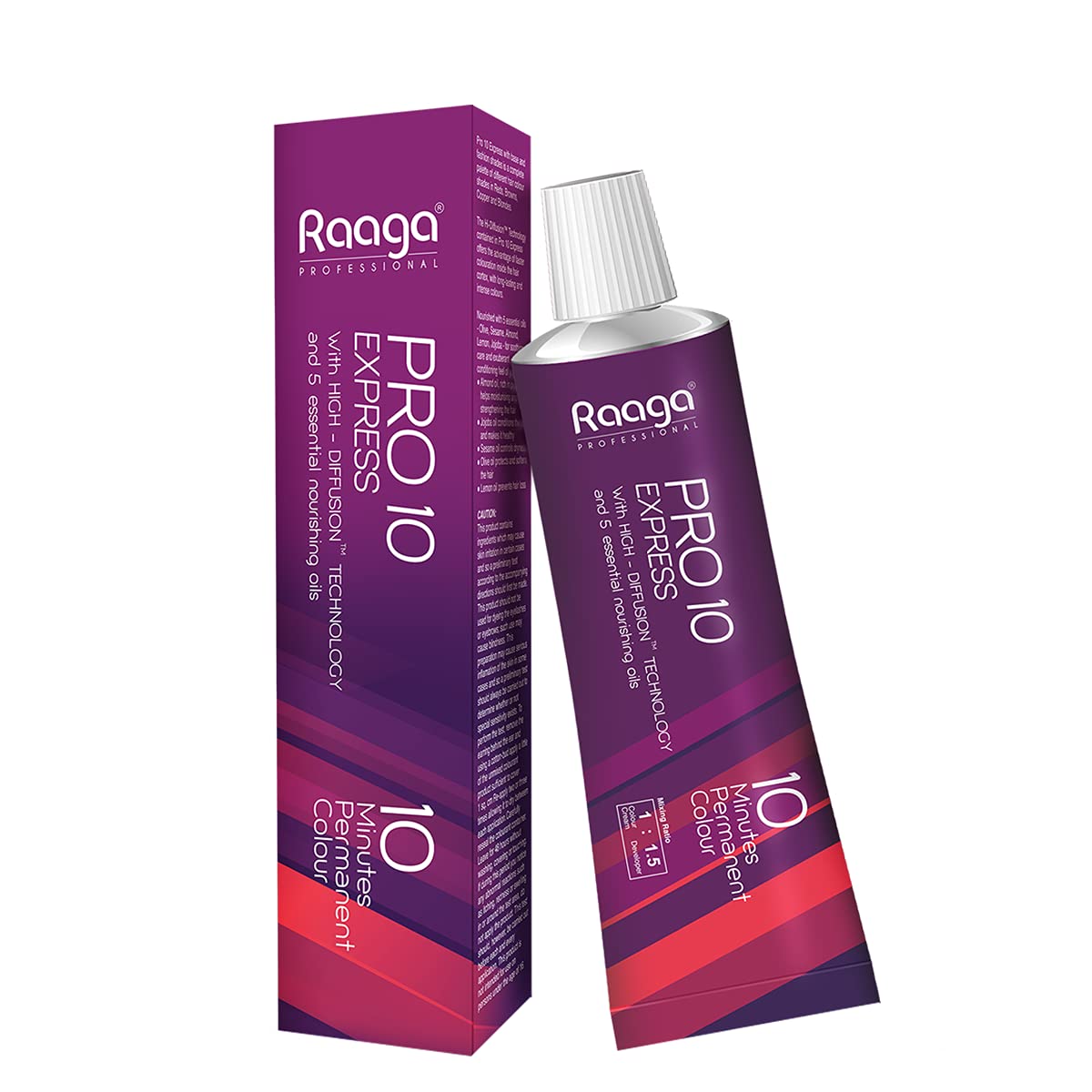 Raaga Professional Pro 10 Express Permanent Hair Colour, Light Brown Gold Reflect, 5.3, 90 g