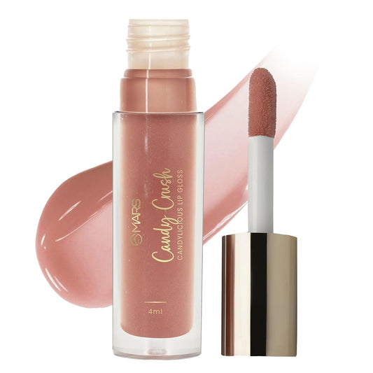 MARS Candylicious Sheer Lip Gloss for Women | Hydrating & High Shine | Lightweight | Non-Sticky | Enriched with Vitamin-E, Hyaluronic Acid & Avocado Ester (4.0ml) (01-CANDY CRUSH)