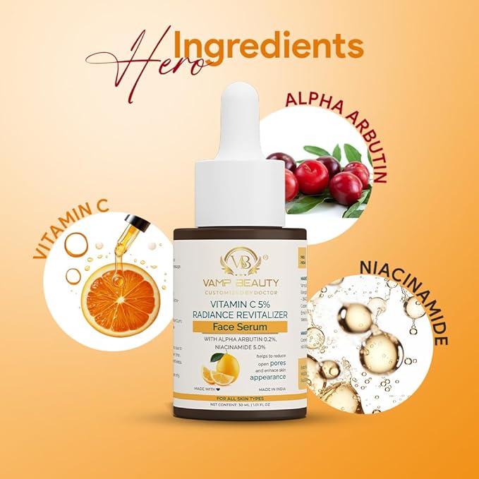 Vamp Beauty Vitamin C 5% Radiance Revitalizer Face Serum - 30 Ml