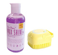 Pet Needs Bio Clean Max Shine Dog Shampoo With Soft Silicone Shampoo Dispenser Brush | Moisturising and Gentle on Skin | 200 Ml