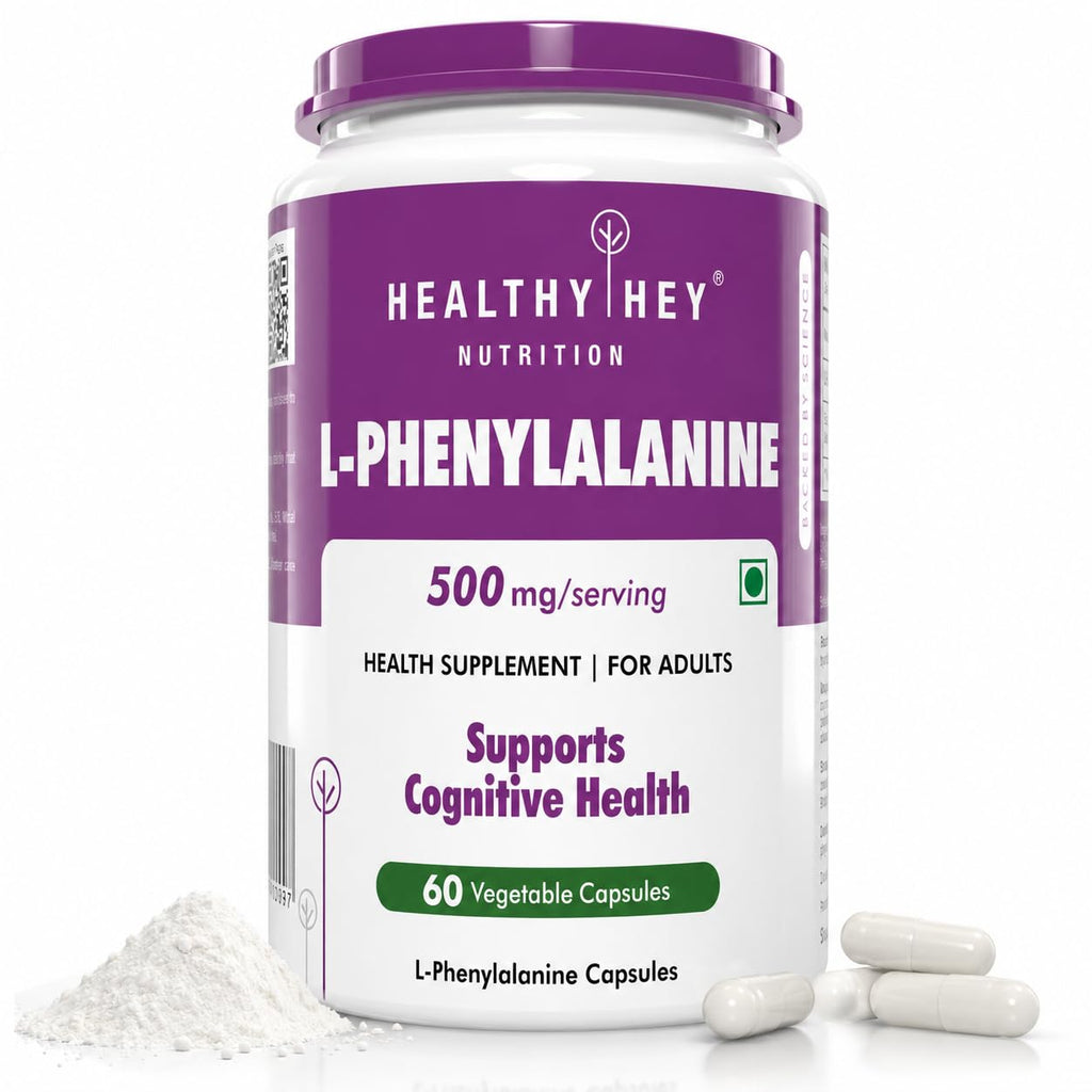 HealthyHey Nutrition L-Phenylalanine 60 Vegetarian Capsules - Gluten Free - Non GMO