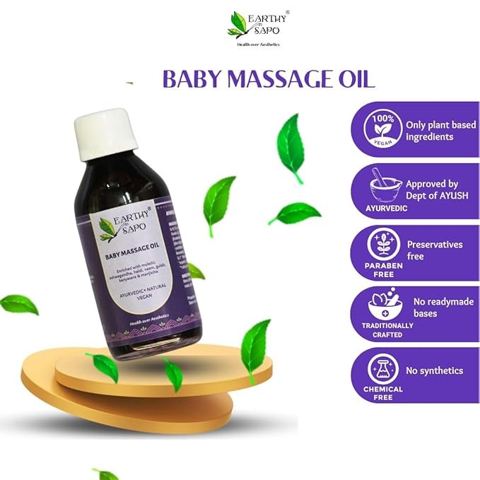 Earthy Sapo Handmade Ayurvedic Baby Massage Oil - 100 ml