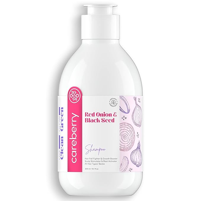 Careberry Organic Red Onion & Black Seed Stimulating Shampoo - 300 ml