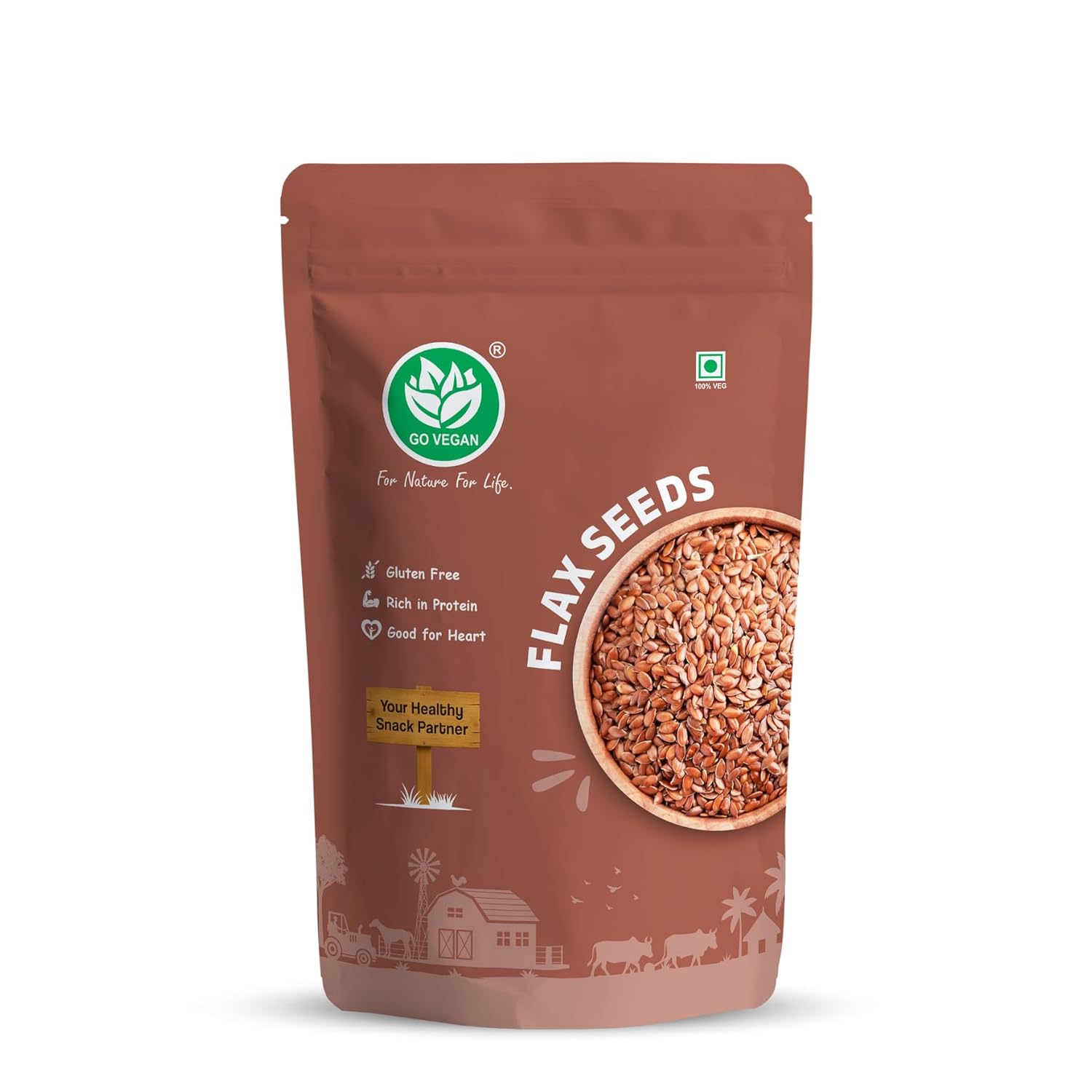Go Vegan Seeds Combo – Chia, Flax, Sunflower & Pumpkin Seeds -250gm Each | High Fiber & Protein | Plant-Based, Vegan, Keto-Friendly | Resealable Packs – 4 x 250g