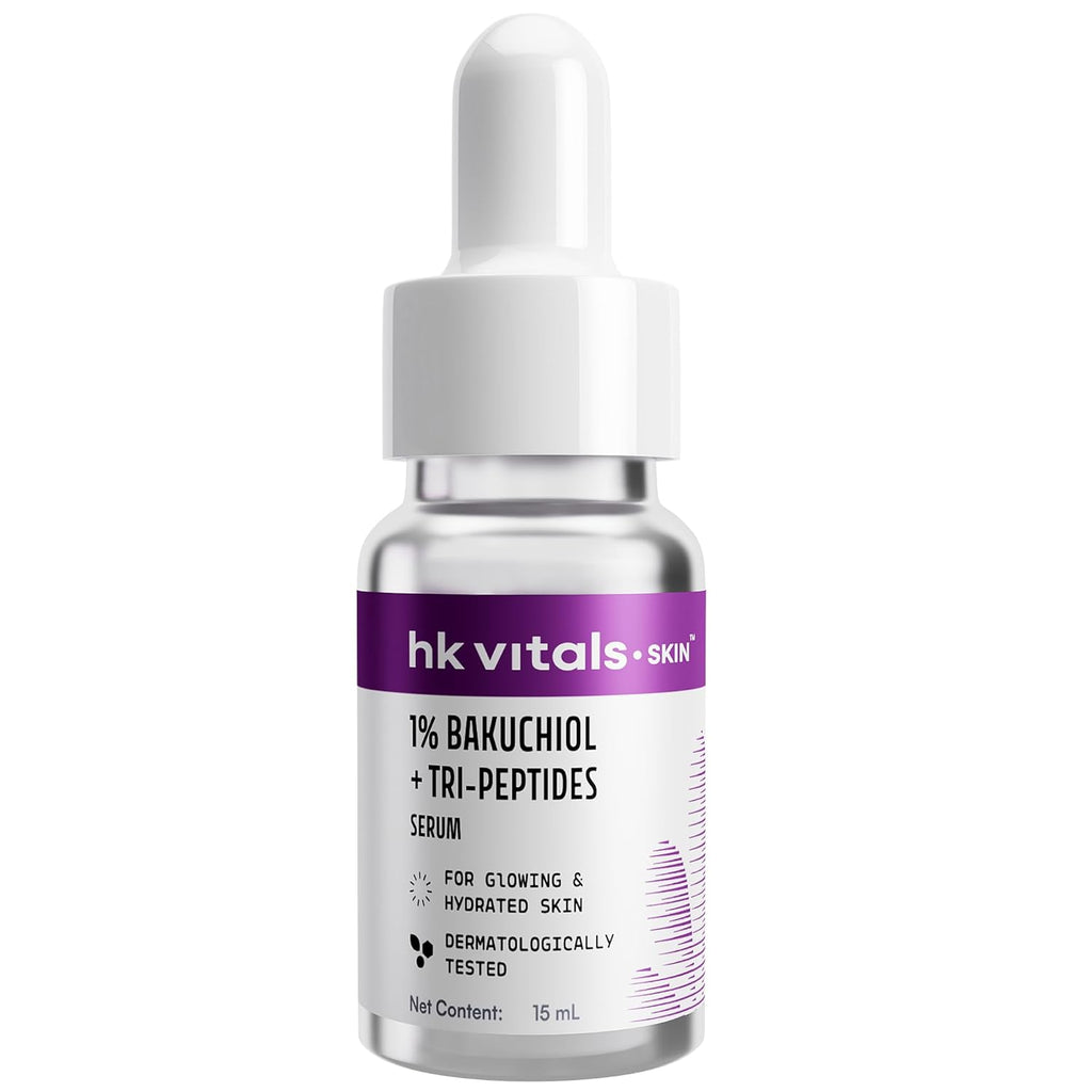 hk vitals 1% Bakuchiol Serum, 15ml | Retinol Alternative | For Glowing & Hydrated Skin, Boosts Collagen Production | All Skin Types