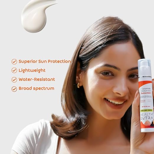 Health Sutra Ceramide Moisture Lock Sunscreen for Dry Skin – SPF 50 PA++++ - 50 gms