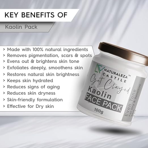 Naturaleza Castile Kaolin Face Pack For Men And Women - 100 gms
