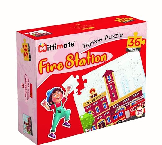 Mittimate Fire Station Jigsaw Puzzle Game for Kids Age 4 to 6 Old I 36 Pieces Puzzle Toy Birthday Gift