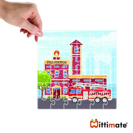 Mittimate Fire Station Jigsaw Puzzle Game for Kids Age 4 to 6 Old I 36 Pieces Puzzle Toy Birthday Gift