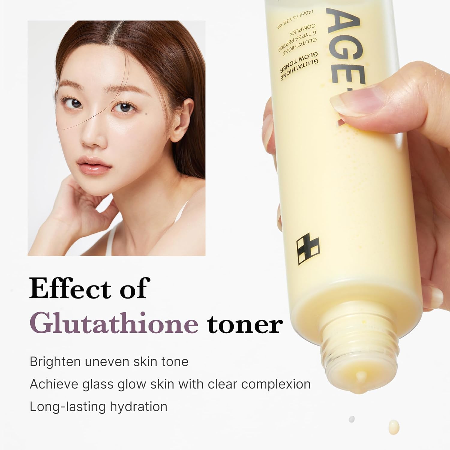Medicube Age-R Glutathione Glow Milky Toner, Double Layer Korean Skincare, Peptide Formula for Radiant Skin