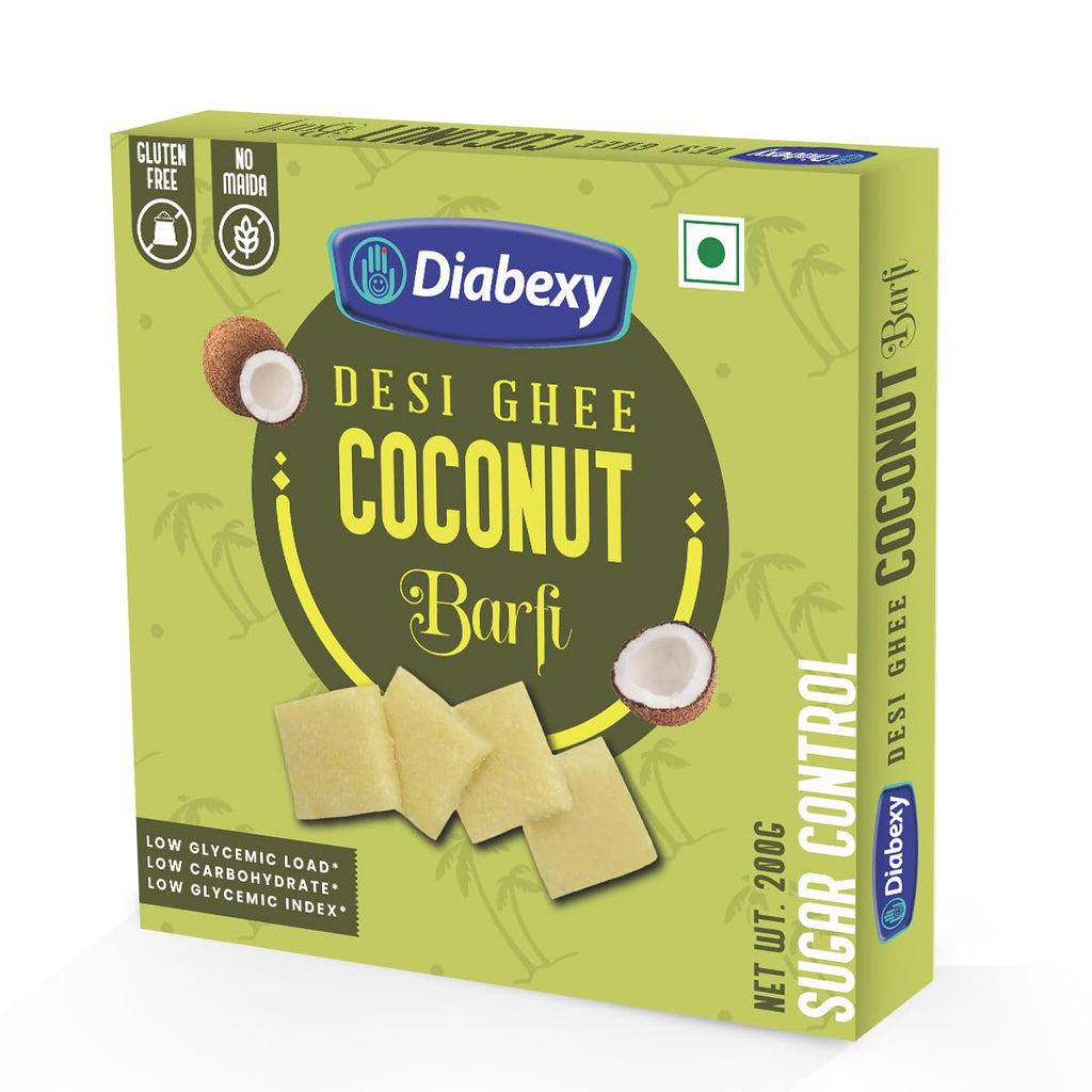 Diabexy Desi Ghee Sugar Free Coconut Barfi - 200 gms