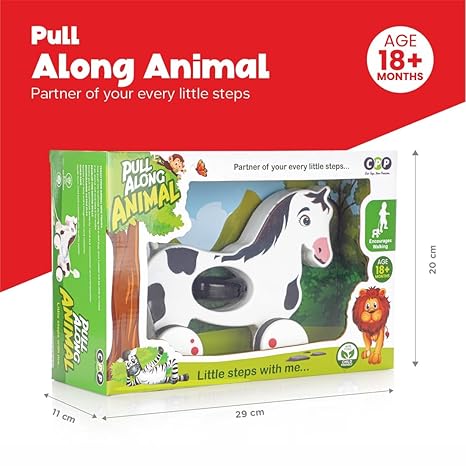 Zudo Pull Along Toddler Toy Pull Along Toy with Attractive Design Developmental Toy (Horse)