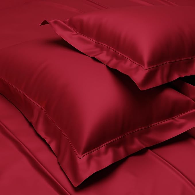 Stoa Paris Pillow Covers, Set of 2 Pieces Satin Pillow Covers Colour Flirty Red